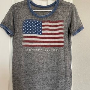 American flag grey T-shirt